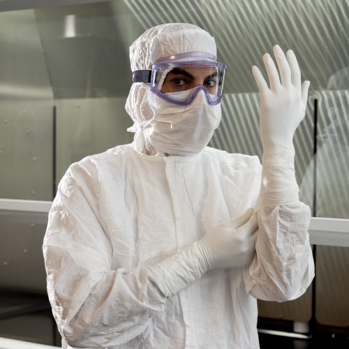 guantes de laboratorio nitrilo